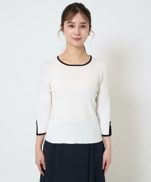 Maison de CINQ / メゾン ドゥ サンク ニット・セーター | 【小さいサイズ】七分袖コンパクトリブニット/洗える | 詳細4