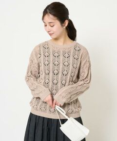 Maison de CINQ / メゾン ドゥ サンク ニット・セーター | 【小さいサイズ】かぎ針風透かし編みニット/洗える