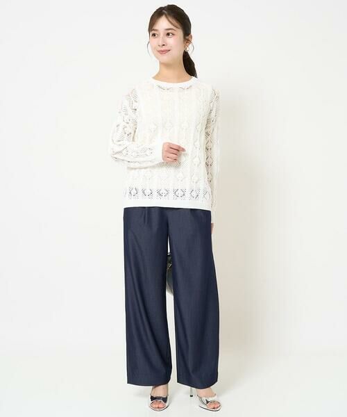 Maison de CINQ / メゾン ドゥ サンク ニット・セーター | 【小さいサイズ】かぎ針風透かし編みニット/洗える | 詳細24