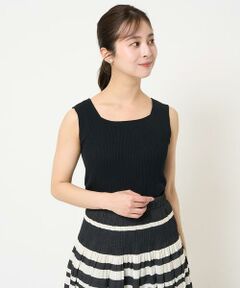 Maison de CINQ / メゾン ドゥ サンク タンクトップ | 【小さいサイズ】スクエアネックリブニットタンクトップ/UVカット/洗える