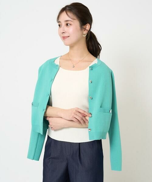 Maison de CINQ / メゾン ドゥ サンク タンクトップ | 【小さいサイズ】スクエアネックリブニットタンクトップ/UVカット/洗える | 詳細1