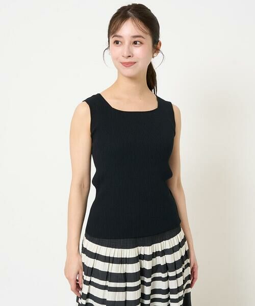Maison de CINQ / メゾン ドゥ サンク タンクトップ | 【小さいサイズ】スクエアネックリブニットタンクトップ/UVカット/洗える | 詳細3