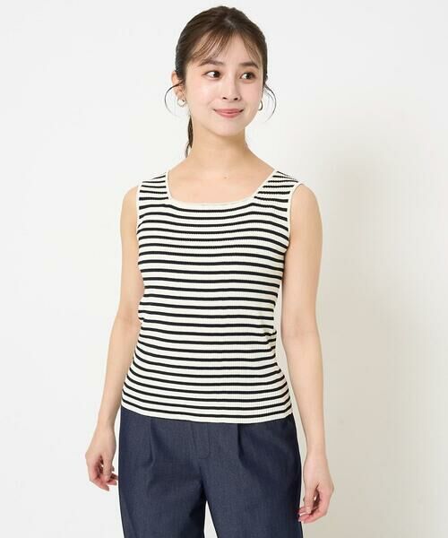 Maison de CINQ / メゾン ドゥ サンク タンクトップ | 【小さいサイズ】スクエアネックリブニットタンクトップ/UVカット/洗える | 詳細4
