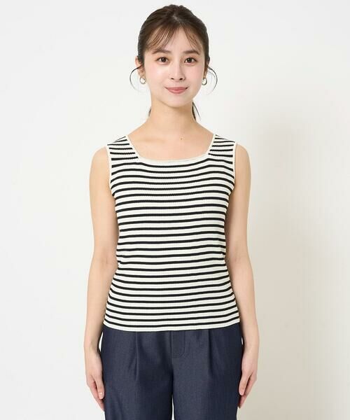 Maison de CINQ / メゾン ドゥ サンク タンクトップ | 【小さいサイズ】スクエアネックリブニットタンクトップ/UVカット/洗える | 詳細5