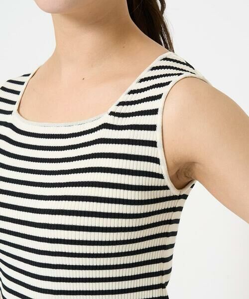 Maison de CINQ / メゾン ドゥ サンク タンクトップ | 【小さいサイズ】スクエアネックリブニットタンクトップ/UVカット/洗える | 詳細9