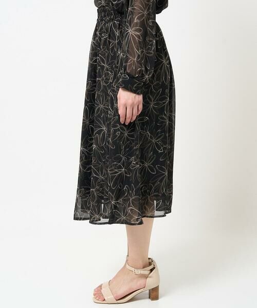 Maison de CINQ / メゾン ドゥ サンク ロング・マキシ丈スカート | 【小さいサイズ】ラインフラワーシフォンスカート/丈の長さが選べる/洗える | 詳細14