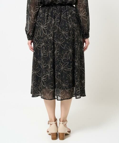 Maison de CINQ / メゾン ドゥ サンク ロング・マキシ丈スカート | 【小さいサイズ】ラインフラワーシフォンスカート/丈の長さが選べる/洗える | 詳細15