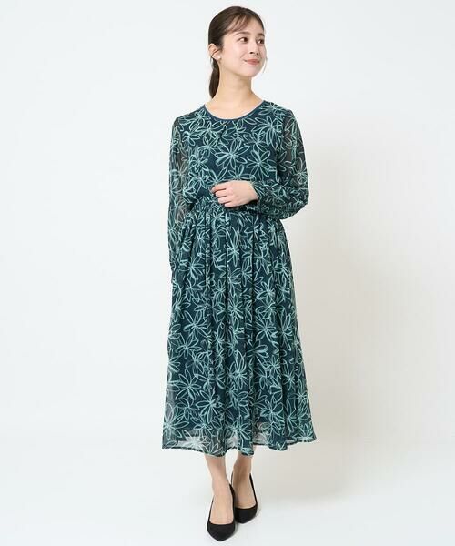 Maison de CINQ / メゾン ドゥ サンク ロング・マキシ丈スカート | 【小さいサイズ】ラインフラワーシフォンスカート/丈の長さが選べる/洗える | 詳細19