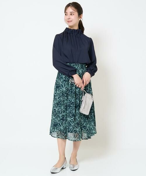 Maison de CINQ / メゾン ドゥ サンク ロング・マキシ丈スカート | 【小さいサイズ】ラインフラワーシフォンスカート/丈の長さが選べる/洗える | 詳細21