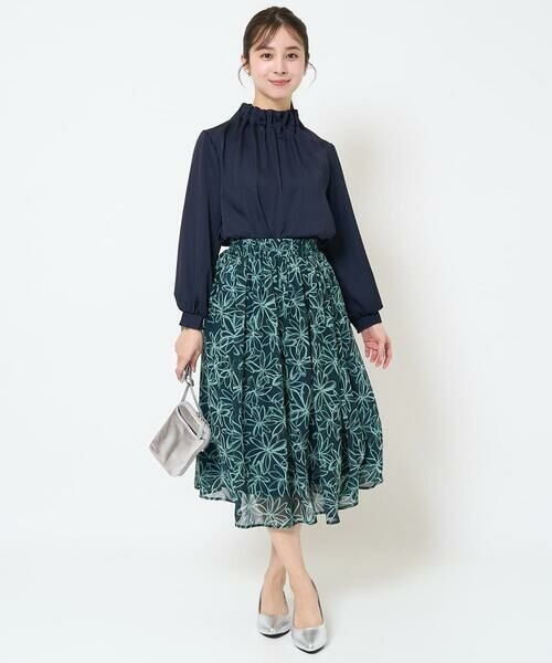 Maison de CINQ / メゾン ドゥ サンク ロング・マキシ丈スカート | 【小さいサイズ】ラインフラワーシフォンスカート/丈の長さが選べる/洗える | 詳細23