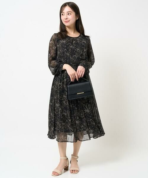 Maison de CINQ / メゾン ドゥ サンク ロング・マキシ丈スカート | 【小さいサイズ】ラインフラワーシフォンスカート/丈の長さが選べる/洗える | 詳細27