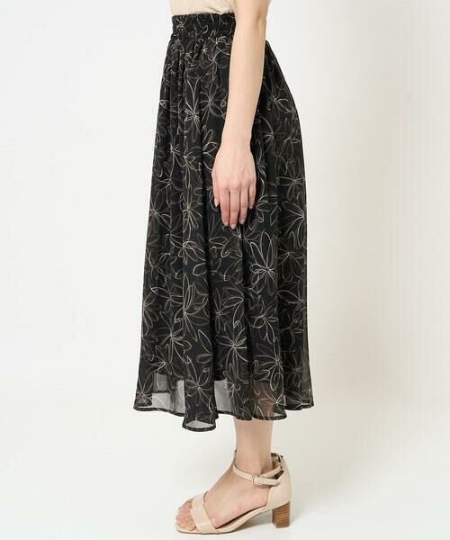 Maison de CINQ / メゾン ドゥ サンク ロング・マキシ丈スカート | 【小さいサイズ】ラインフラワーシフォンスカート/丈の長さが選べる/洗える | 詳細5