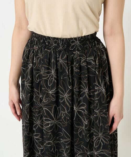 Maison de CINQ / メゾン ドゥ サンク ロング・マキシ丈スカート | 【小さいサイズ】ラインフラワーシフォンスカート/丈の長さが選べる/洗える | 詳細7