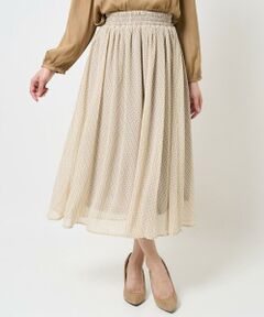 Maison de CINQ / メゾン ドゥ サンク ロング・マキシ丈スカート | 【小さいサイズ】幾何柄シフォンスカート/丈の長さが選べる/洗える