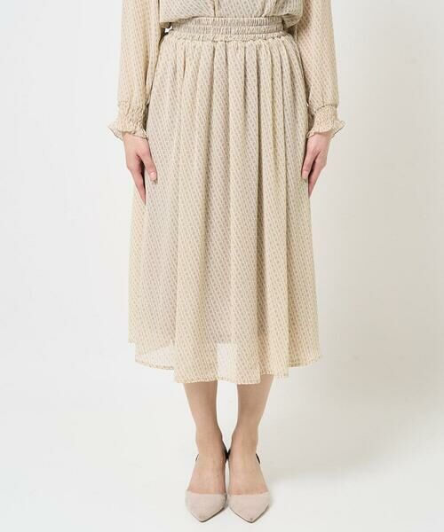 Maison de CINQ / メゾン ドゥ サンク ロング・マキシ丈スカート | 【小さいサイズ】幾何柄シフォンスカート/丈の長さが選べる/洗える | 詳細12