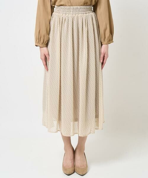 Maison de CINQ / メゾン ドゥ サンク ロング・マキシ丈スカート | 【小さいサイズ】幾何柄シフォンスカート/丈の長さが選べる/洗える | 詳細3