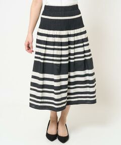 Maison de CINQ / メゾン ドゥ サンク ロング・マキシ丈スカート | 【小さいサイズ】ボーダーリバーシブルスカート/洗える