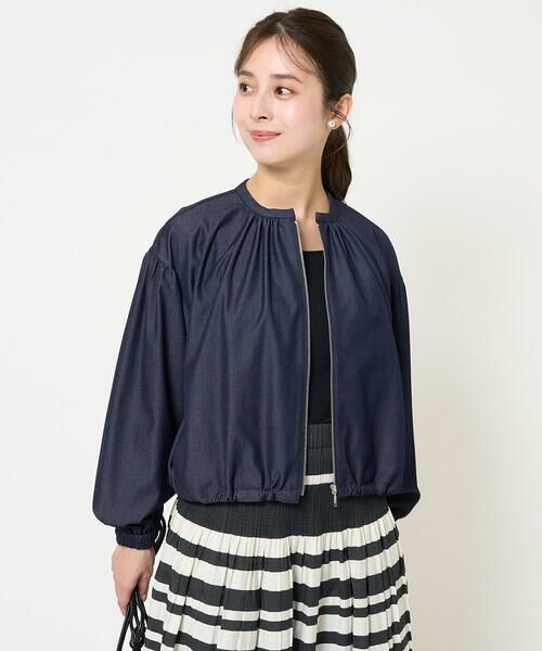 Maison de CINQ / メゾン ドゥ サンク その他アウター | 【小さいサイズ】デニムライクノーカラーブルゾン/洗える | 詳細1