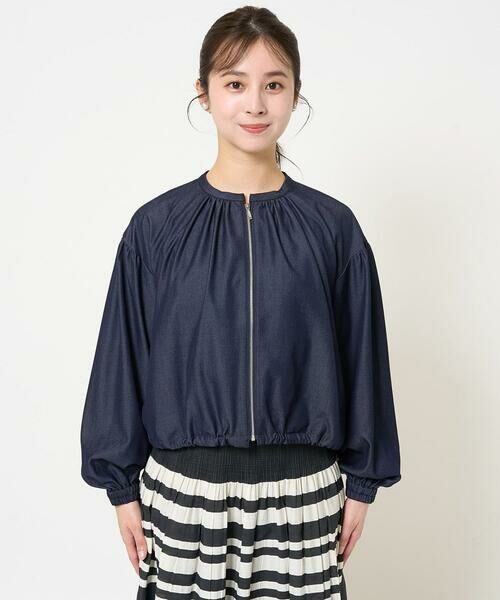 Maison de CINQ / メゾン ドゥ サンク その他アウター | 【小さいサイズ】デニムライクノーカラーブルゾン/洗える | 詳細3