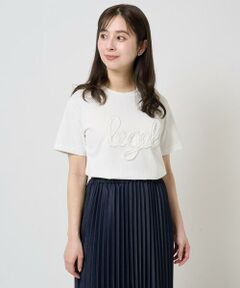 Maison de CINQ / メゾン ドゥ サンク カットソー | 【小さいサイズ】フリンジ刺繍ロゴTシャツ/洗える