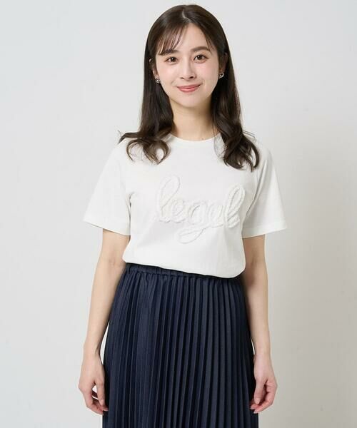 Maison de CINQ / メゾン ドゥ サンク カットソー | 【小さいサイズ】フリンジ刺繍ロゴTシャツ/洗える | 詳細1