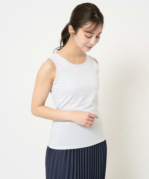 Maison de CINQ / メゾン ドゥ サンク タンクトップ | 【小さいサイズ】ラメタンクトップ/UVカット/接触冷感/洗える | 詳細1