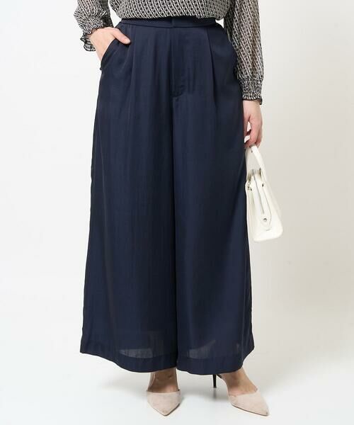 Maison de CINQ / メゾン ドゥ サンク その他パンツ | 【小さいサイズ】サテンワイドシルエットパンツ/洗える | 詳細1