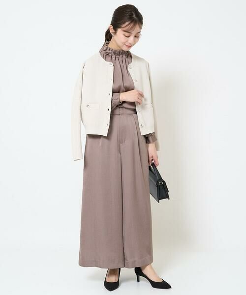 Maison de CINQ / メゾン ドゥ サンク その他パンツ | 【小さいサイズ】サテンワイドシルエットパンツ/洗える | 詳細13