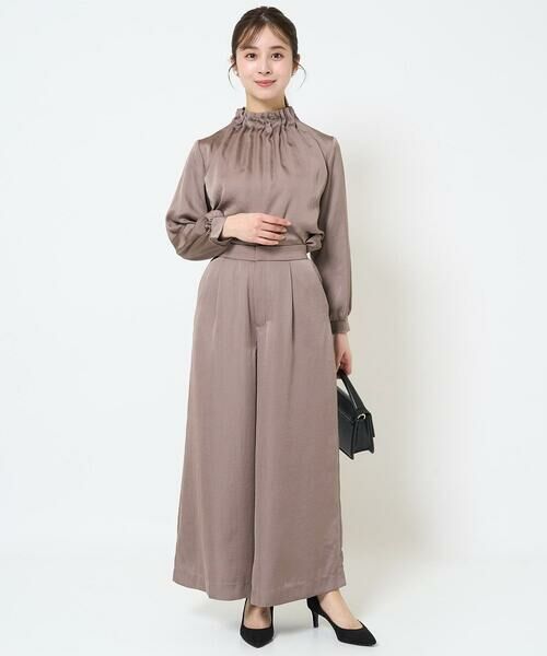 Maison de CINQ / メゾン ドゥ サンク その他パンツ | 【小さいサイズ】サテンワイドシルエットパンツ/洗える | 詳細15