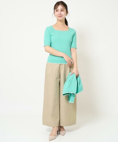 Maison de CINQ / メゾン ドゥ サンク その他パンツ | 【小さいサイズ】ストレッチツイル プルオンワイドパンツ/洗える | 詳細10