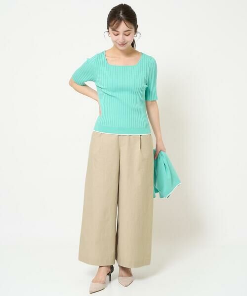 Maison de CINQ / メゾン ドゥ サンク その他パンツ | 【小さいサイズ】ストレッチツイル プルオンワイドパンツ/洗える | 詳細11