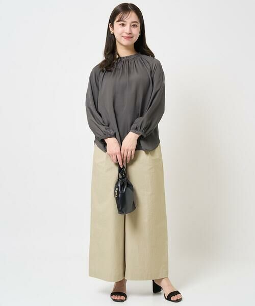 Maison de CINQ / メゾン ドゥ サンク その他パンツ | 【小さいサイズ】ストレッチツイル プルオンワイドパンツ/洗える | 詳細15