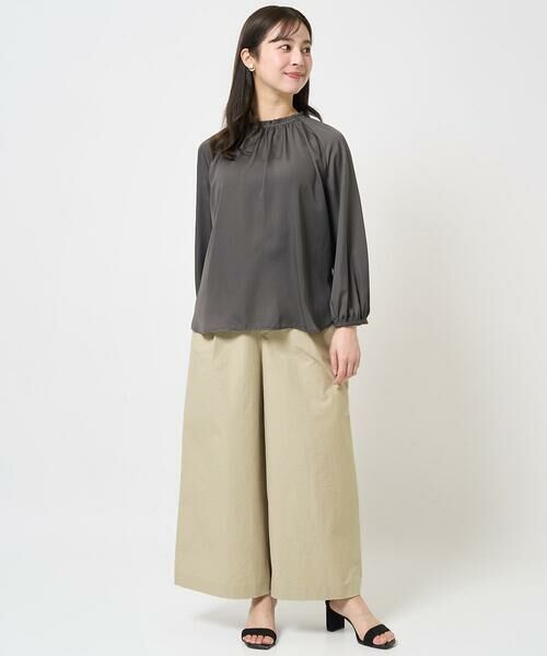 Maison de CINQ / メゾン ドゥ サンク その他パンツ | 【小さいサイズ】ストレッチツイル プルオンワイドパンツ/洗える | 詳細16