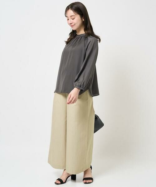 Maison de CINQ / メゾン ドゥ サンク その他パンツ | 【小さいサイズ】ストレッチツイル プルオンワイドパンツ/洗える | 詳細17