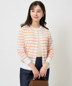 Maison de CINQ / メゾン ドゥ サンク カーディガン・ボレロ | 【小さいサイズ】シアーボーダーニットカーディガン/洗える