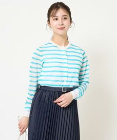 Maison de CINQ / メゾン ドゥ サンク カーディガン・ボレロ | 【小さいサイズ】シアーボーダーニットカーディガン/洗える