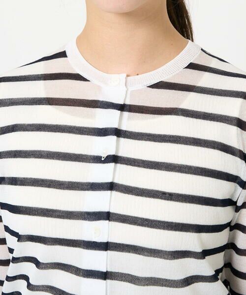 Maison de CINQ / メゾン ドゥ サンク カーディガン・ボレロ | 【小さいサイズ】シアーボーダーニットカーディガン/洗える | 詳細11