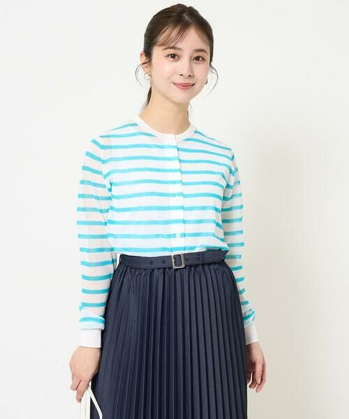 Maison de CINQ / メゾン ドゥ サンク カーディガン・ボレロ | 【小さいサイズ】シアーボーダーニットカーディガン/洗える | 詳細3