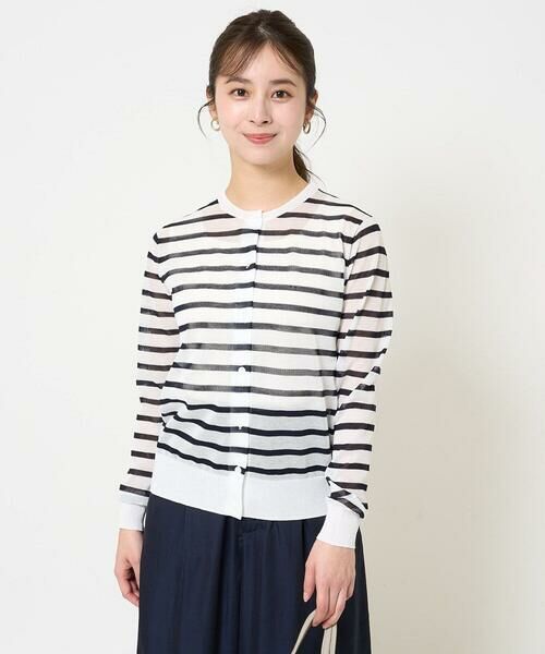 Maison de CINQ / メゾン ドゥ サンク カーディガン・ボレロ | 【小さいサイズ】シアーボーダーニットカーディガン/洗える | 詳細7