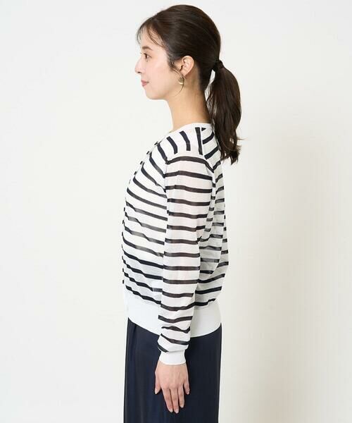 Maison de CINQ / メゾン ドゥ サンク カーディガン・ボレロ | 【小さいサイズ】シアーボーダーニットカーディガン/洗える | 詳細9