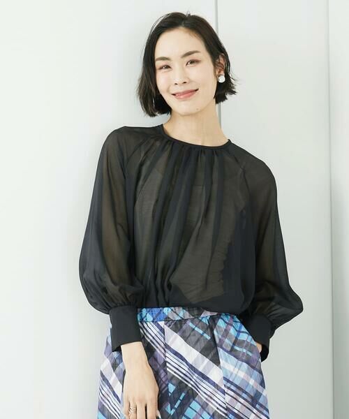 Maison de CINQ / メゾン ドゥ サンク シャツ・ブラウス | [小さいサイズ]ボリュームスリーブシアーブラウス | 詳細4