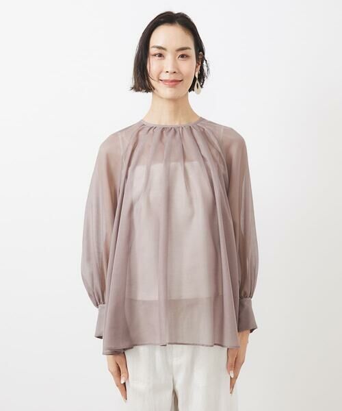 Maison de CINQ / メゾン ドゥ サンク シャツ・ブラウス | [小さいサイズ]ボリュームスリーブシアーブラウス | 詳細7