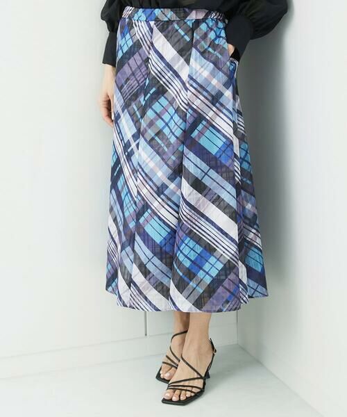 Maison de CINQ / メゾン ドゥ サンク ロング・マキシ丈スカート | [小さいサイズ]シアーチェックスカート(オリジナルプリント) | 詳細1