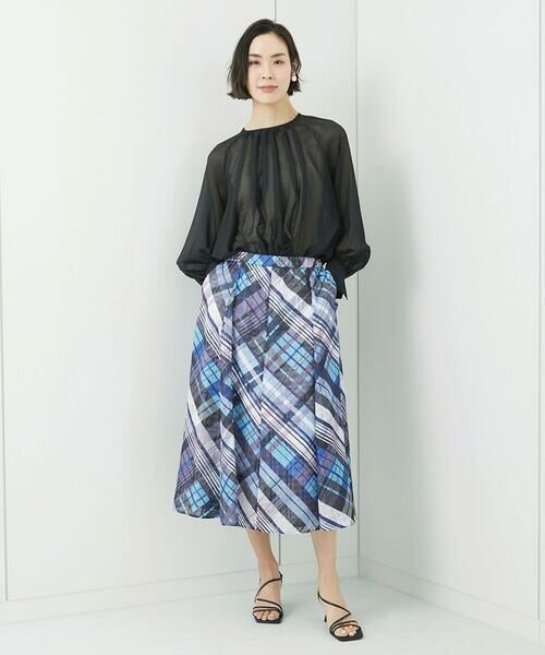 Maison de CINQ / メゾン ドゥ サンク ロング・マキシ丈スカート | [小さいサイズ]シアーチェックスカート(オリジナルプリント) | 詳細14