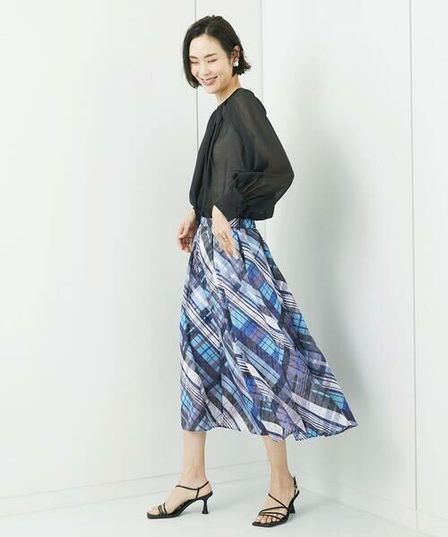 Maison de CINQ / メゾン ドゥ サンク ロング・マキシ丈スカート | [小さいサイズ]シアーチェックスカート(オリジナルプリント) | 詳細15