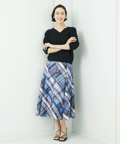 Maison de CINQ / メゾン ドゥ サンク ロング・マキシ丈スカート | [小さいサイズ]シアーチェックスカート(オリジナルプリント) | 詳細17