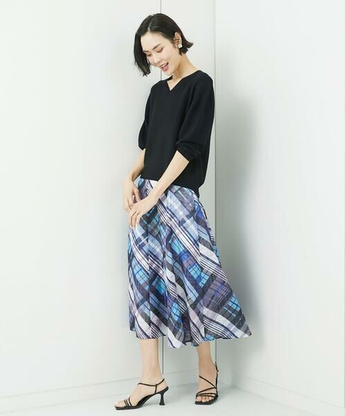 Maison de CINQ / メゾン ドゥ サンク ロング・マキシ丈スカート | [小さいサイズ]シアーチェックスカート(オリジナルプリント) | 詳細19