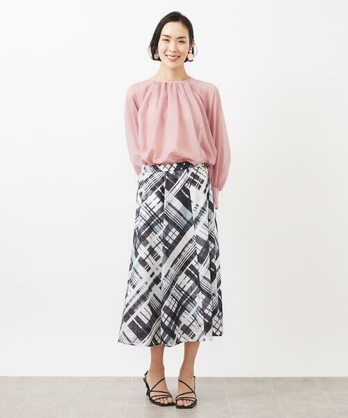 Maison de CINQ / メゾン ドゥ サンク ロング・マキシ丈スカート | [小さいサイズ]シアーチェックスカート(オリジナルプリント) | 詳細24