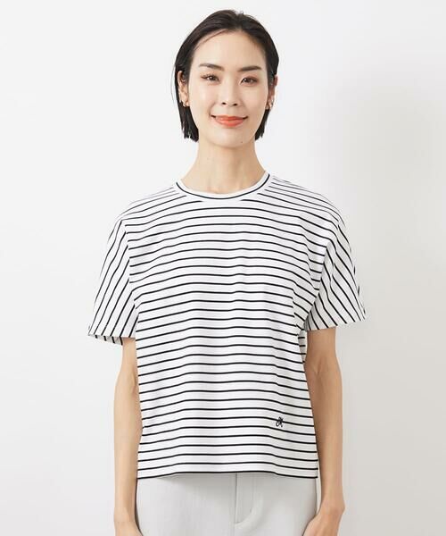 Maison de CINQ / メゾン ドゥ サンク カットソー | [小さいサイズ]ワンポイント刺繍ボーダーTシャツ | 詳細3