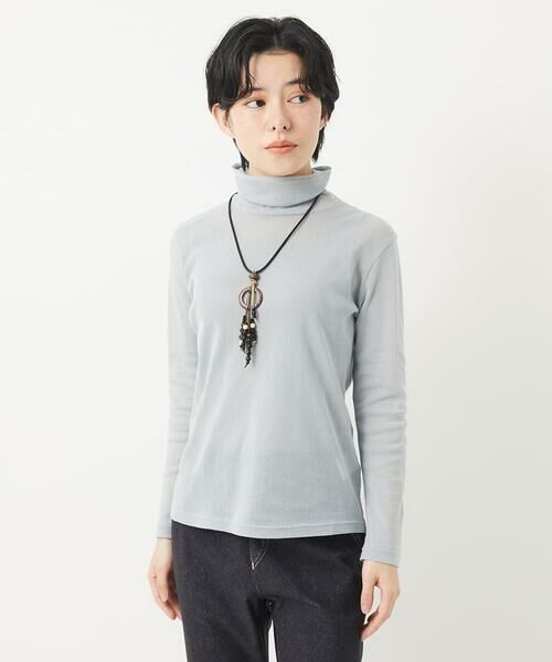 Maison de CINQ / メゾン ドゥ サンク カットソー | [日本製]コットンチュールハイネックプルオーバー | 詳細1